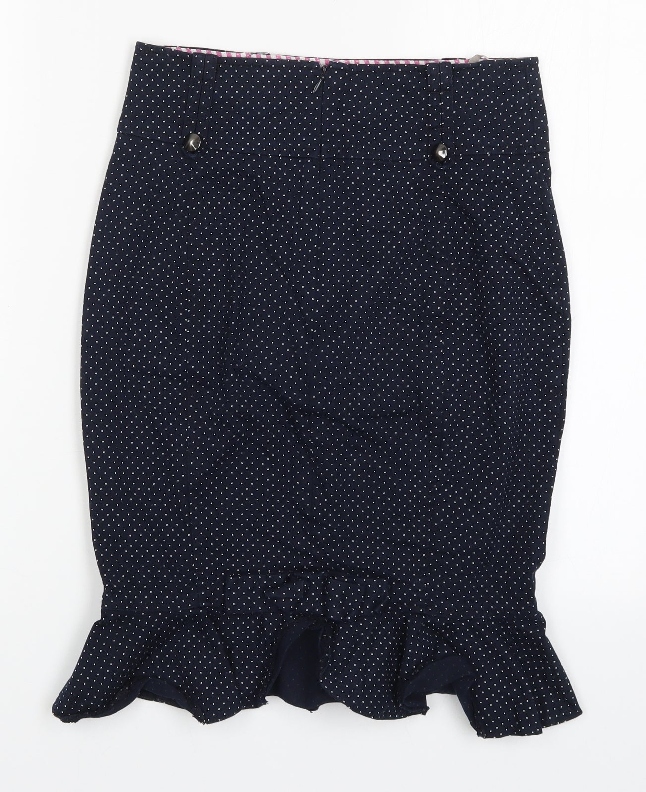 River Island Womens Blue Polka Dot  Straight & Pencil Skirt Size 8