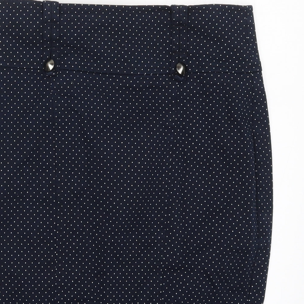 River Island Womens Blue Polka Dot  Straight & Pencil Skirt Size 8
