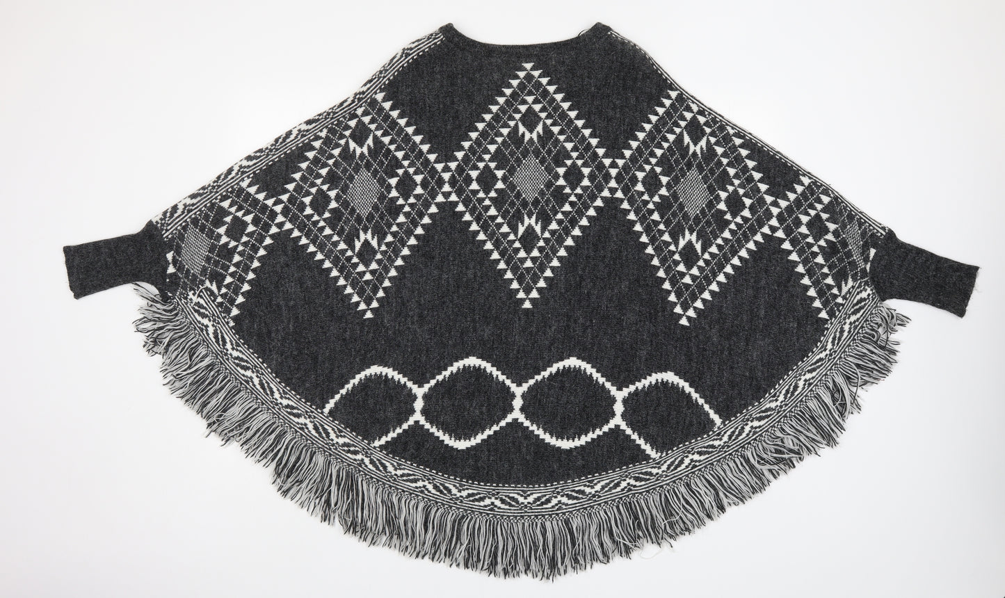 George Womens Grey Argyle/Diamond Knit Pullover Jumper Size M