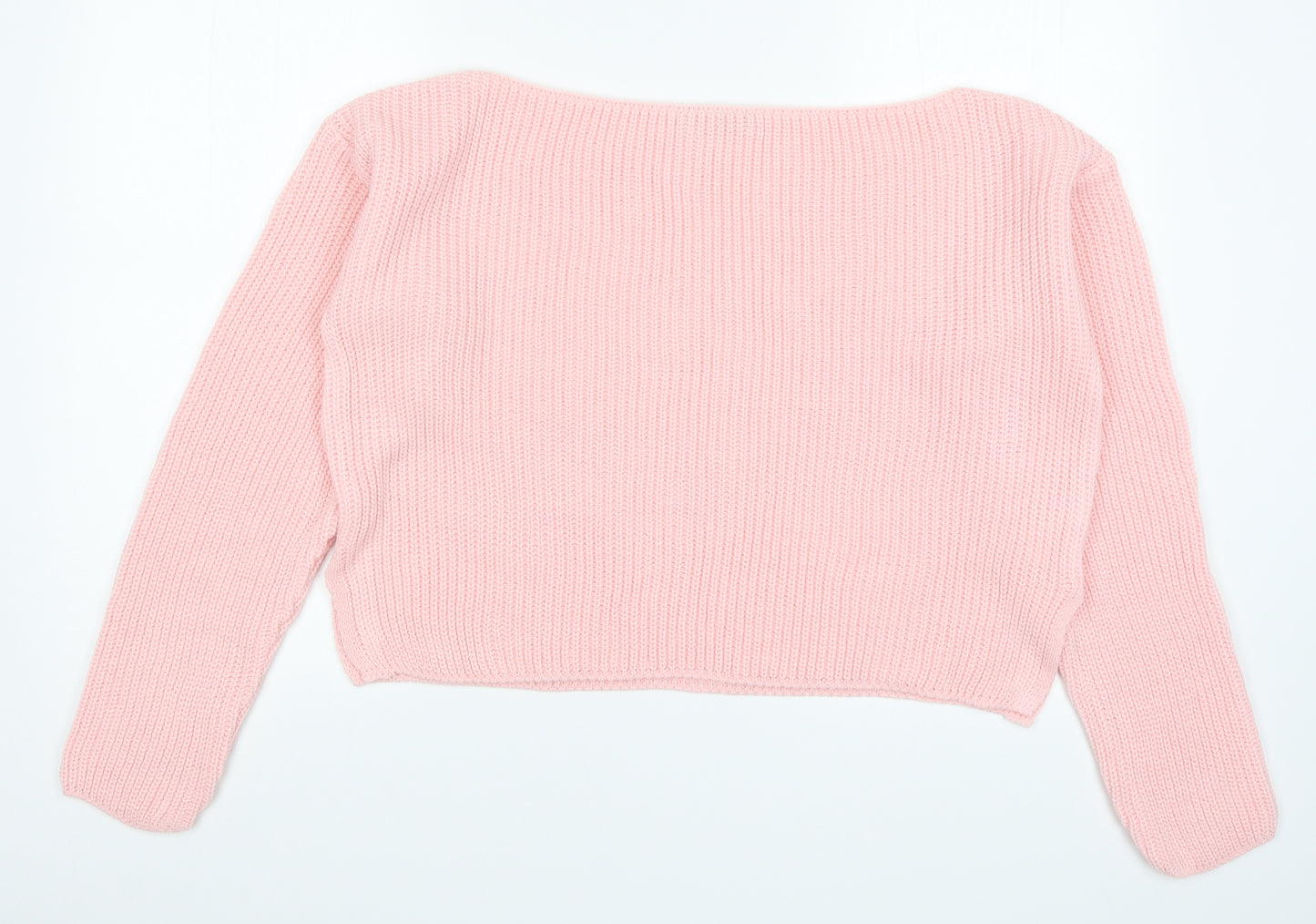 Boohoo Womens Pink  Knit Pullover Jumper Size L