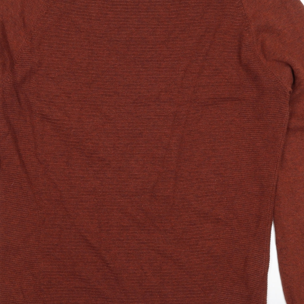 Red Herring Mens Brown  Knit Pullover Jumper Size S