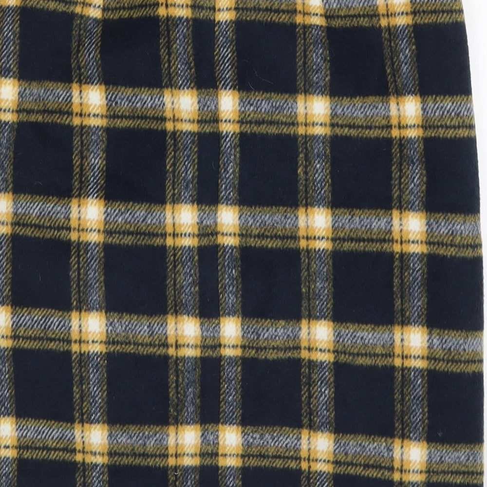 NEXT Womens Blue Check  Wrap Skirt Size 8  - Yellow