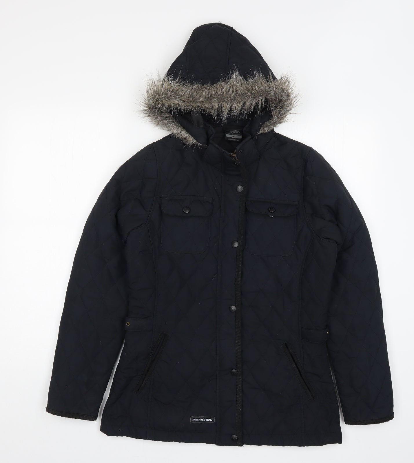 Trespass Womens Black   Quilted Coat Size 10