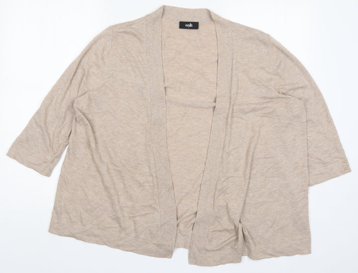 Wallis Womens Beige  Knit Cardigan Jumper Size L