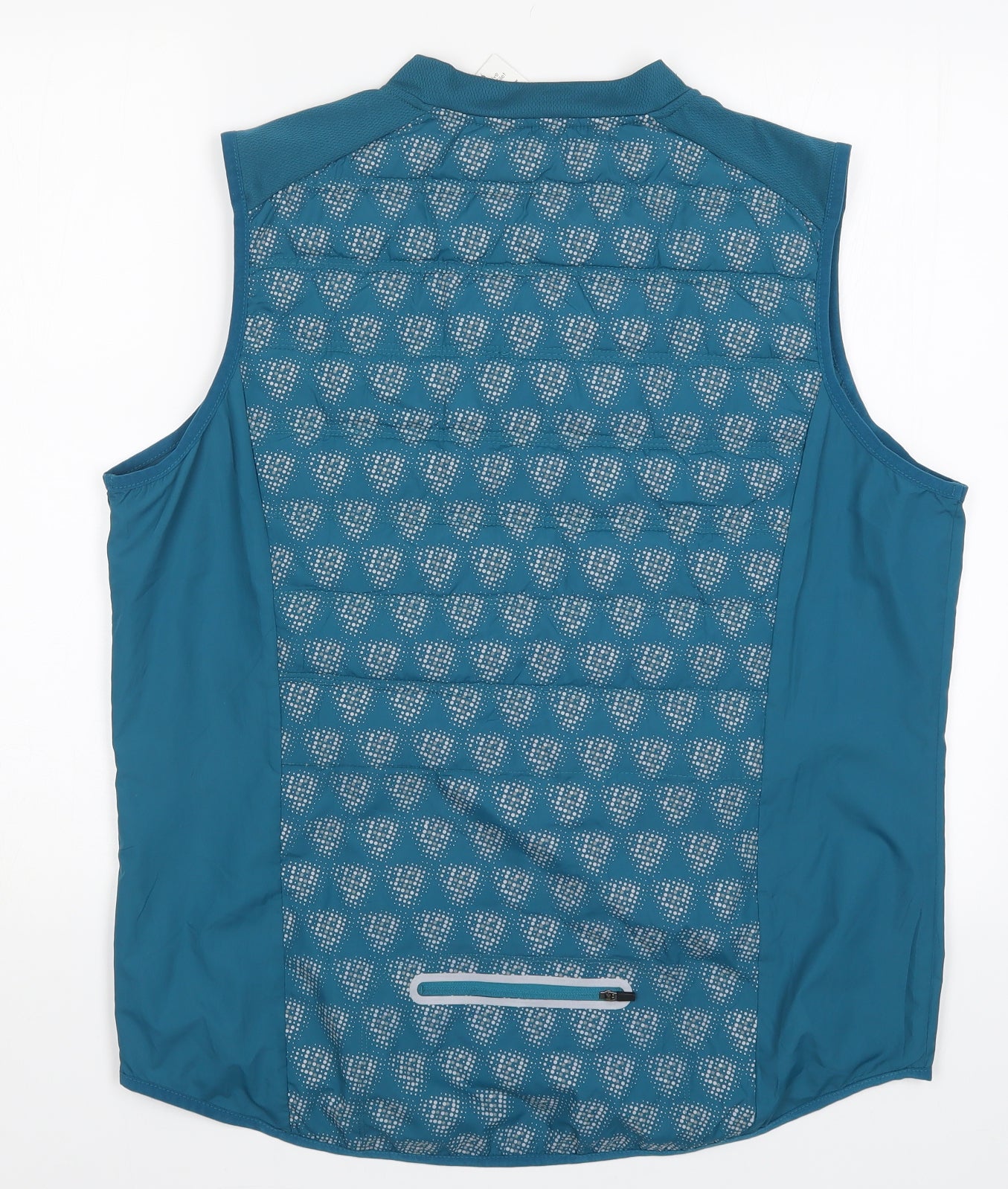 Crane Mens Blue Geometric  Gilet Coat Size L