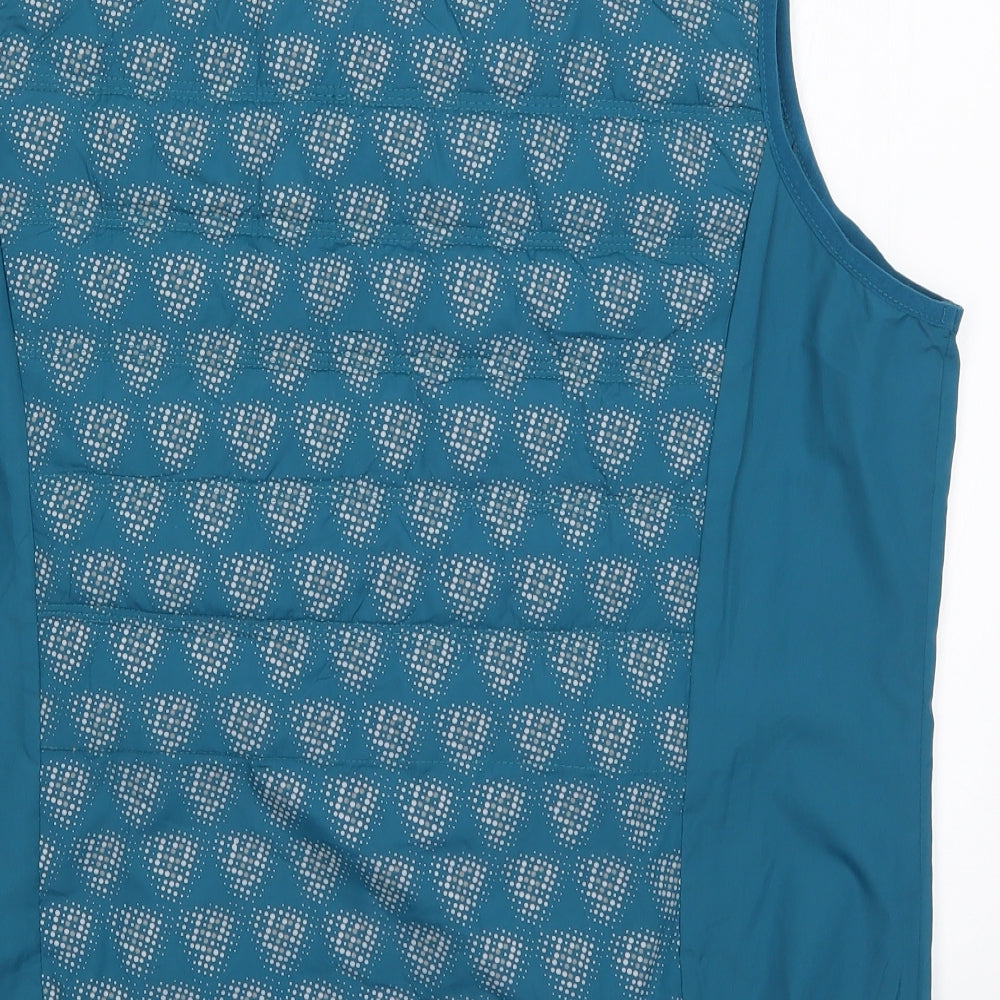 Crane Mens Blue Geometric  Gilet Coat Size L