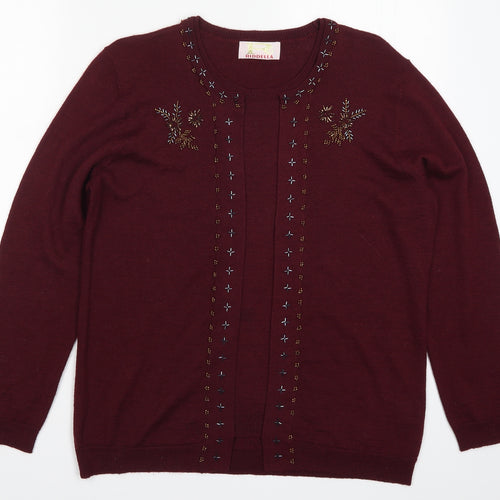 Riddella Womens Red  Knit Pullover Jumper Size 16