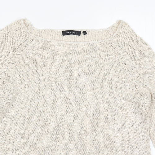 New Lok Womens Beige  Knit Pullover Jumper Size 8