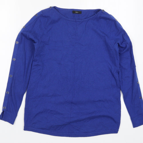 M&Co Womens Blue  Knit Pullover Jumper Size 10