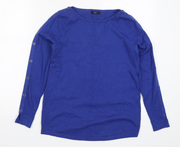 M&Co Womens Blue  Knit Pullover Jumper Size 10