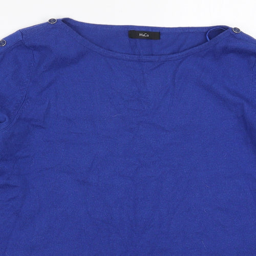 M&Co Womens Blue  Knit Pullover Jumper Size 10