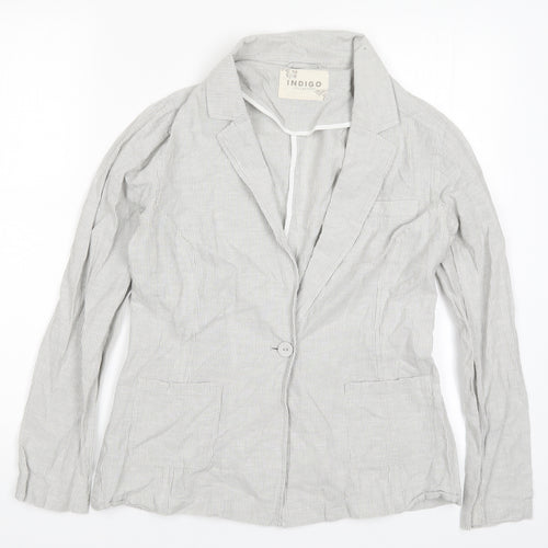 Marks and Spencer Womens Grey Striped  Jacket  Size 10