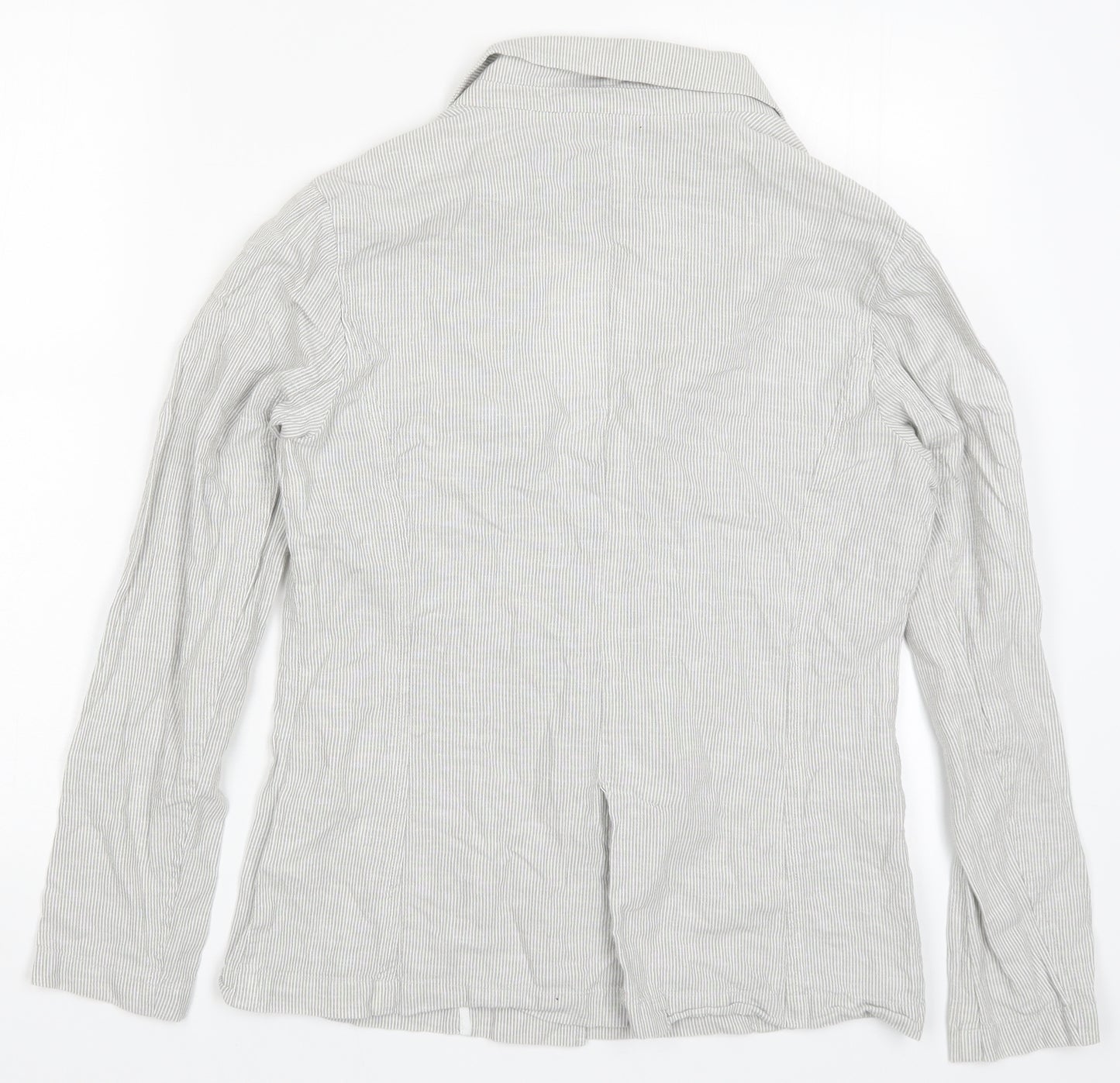 Marks and Spencer Womens Grey Striped  Jacket  Size 10