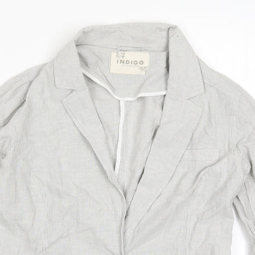 Marks and Spencer Womens Grey Striped  Jacket  Size 10