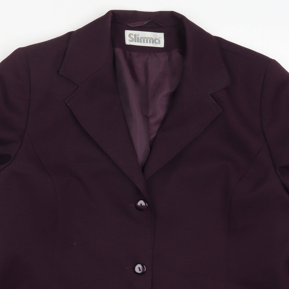 Slimma Womens Purple   Jacket Suit Jacket Size 16
