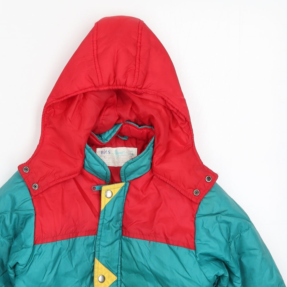 BHS Boys Multicoloured Colourblock  Basic Coat Coat Size 4 Years