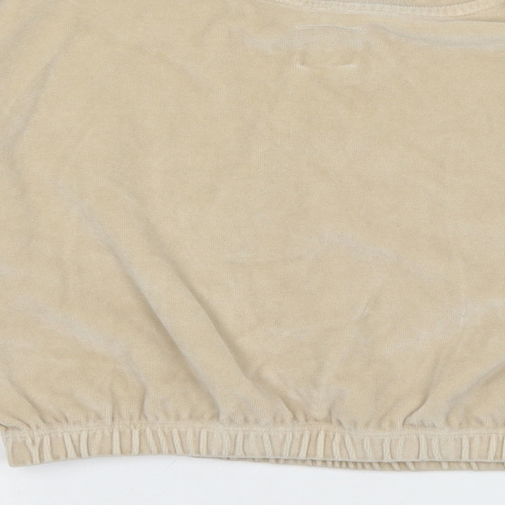George Girls Beige  Velvet Pullover Sweatshirt Size 8-9 Years  - Merry Christmas