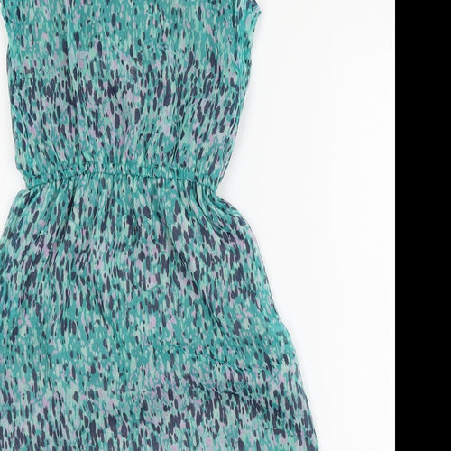S Womens Blue Geometric Jersey Tank Dress  Size XS