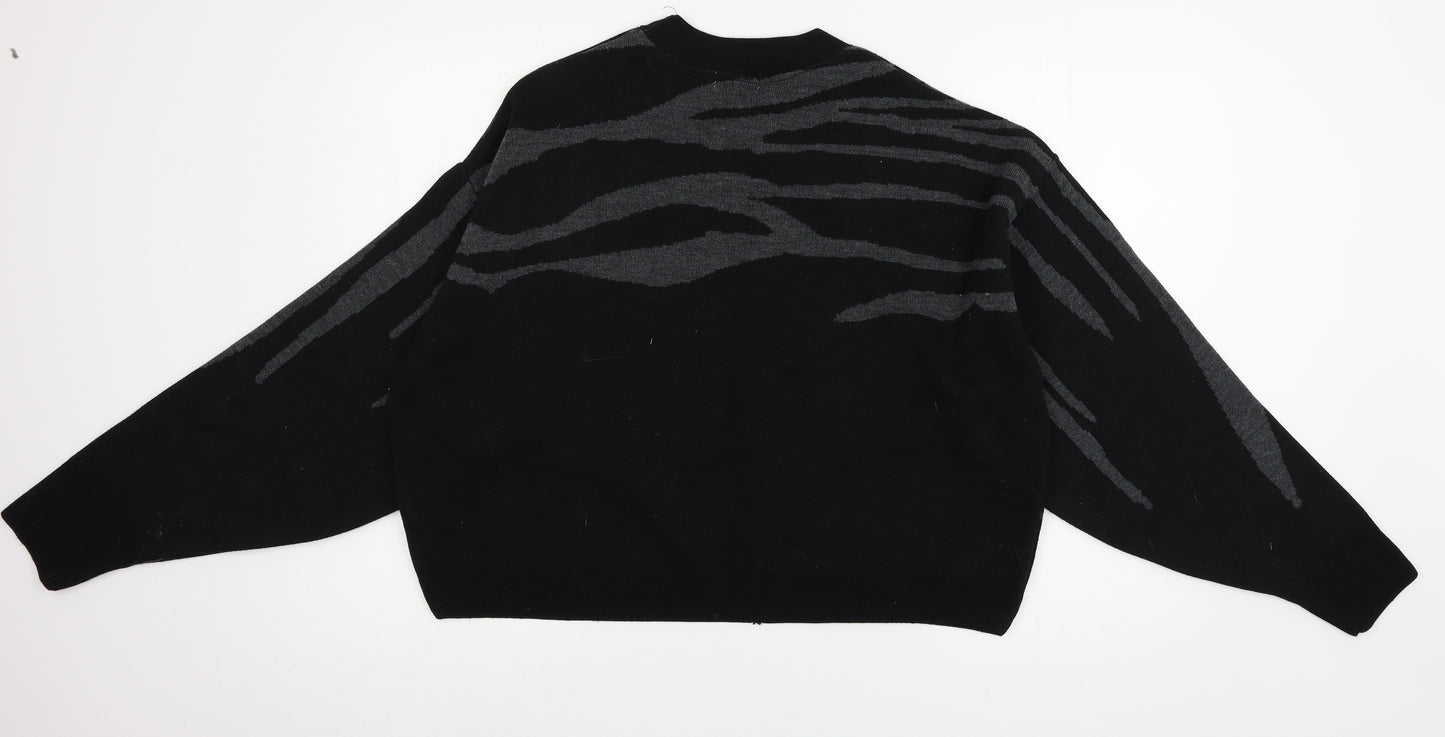 Topshop Womens Black  Knit Pullover Jumper Size L