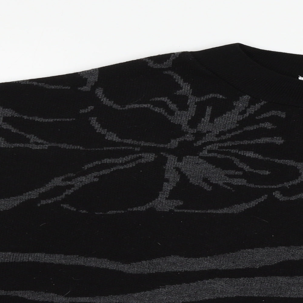 Topshop Womens Black  Knit Pullover Jumper Size L