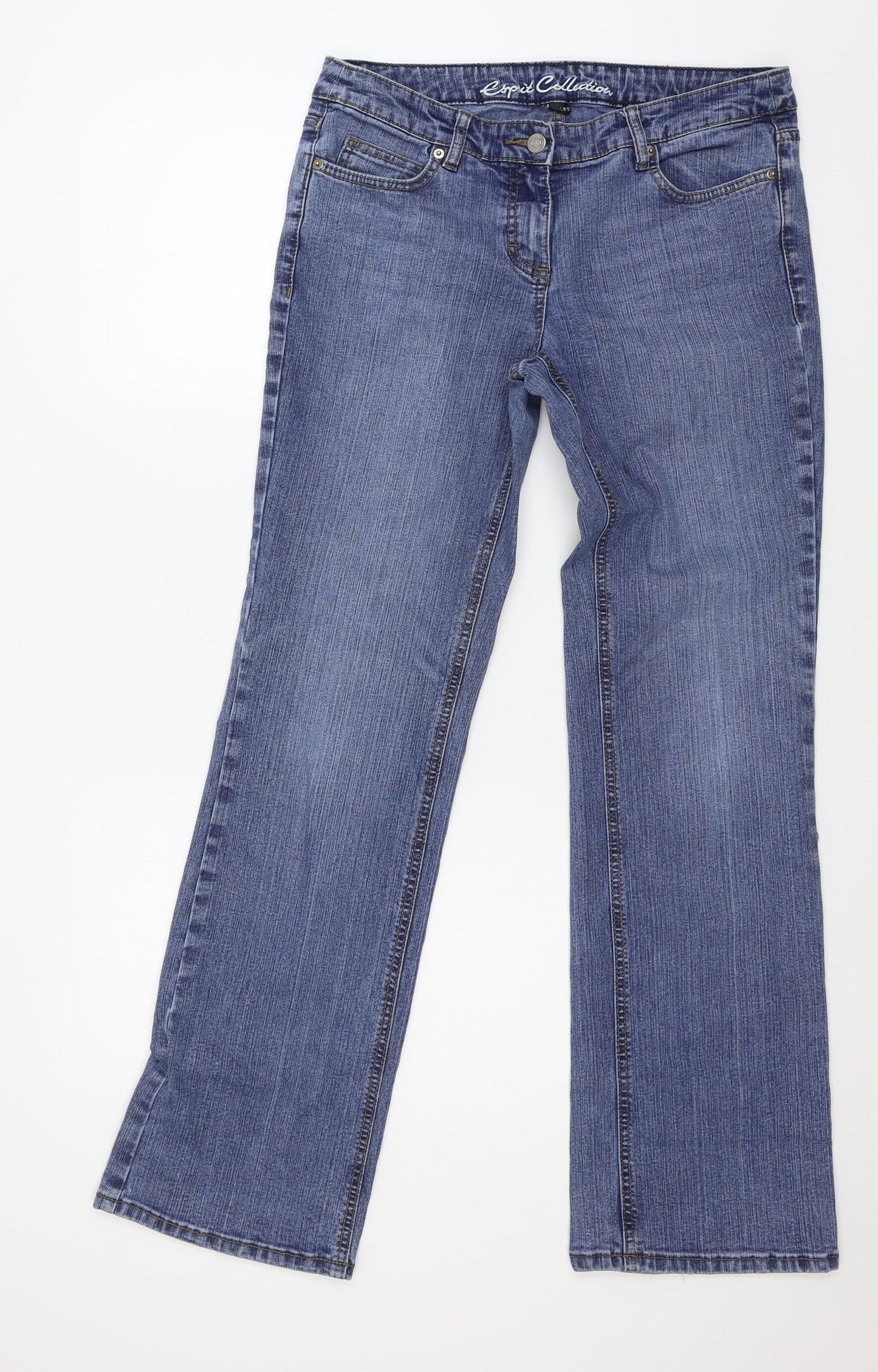 Espirit Womens Blue  Denim Straight Jeans Size 14 L30 in