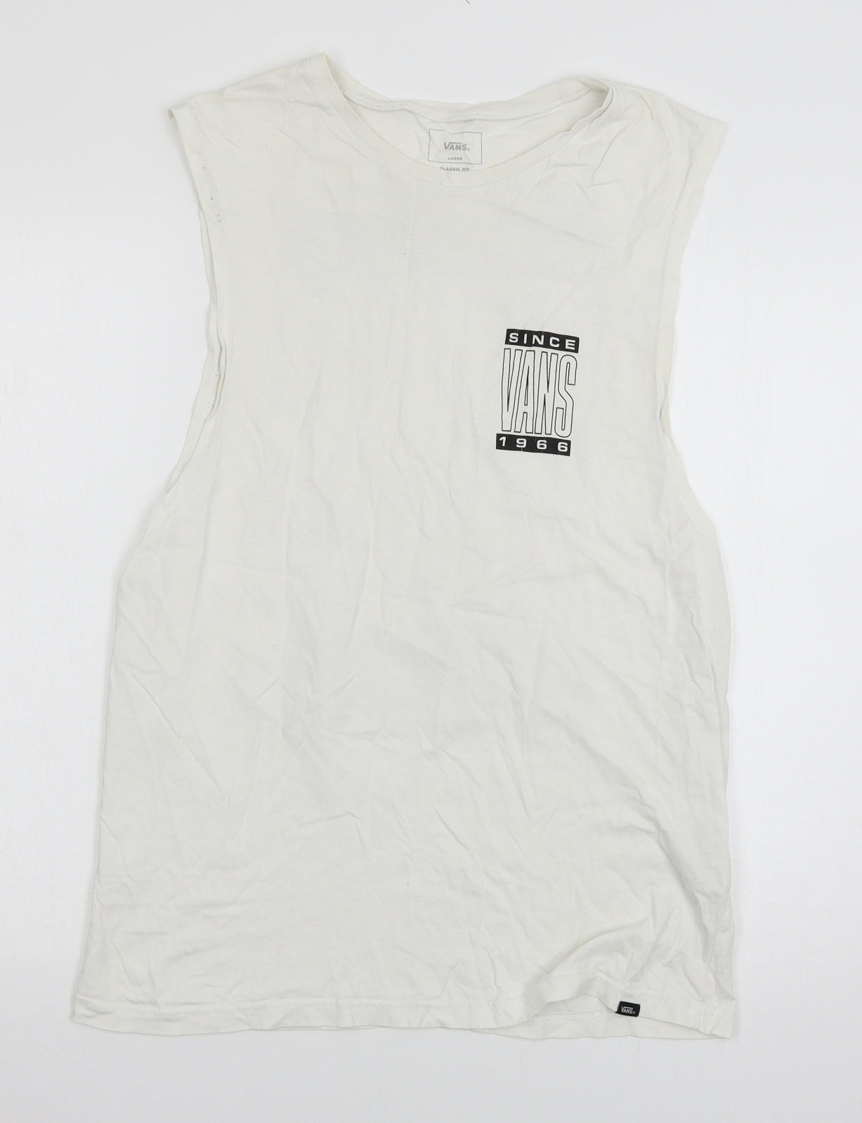 VANS Mens White  Jersey  T-Shirt Size L