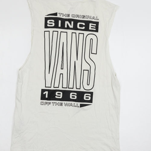 VANS Mens White  Jersey  T-Shirt Size L