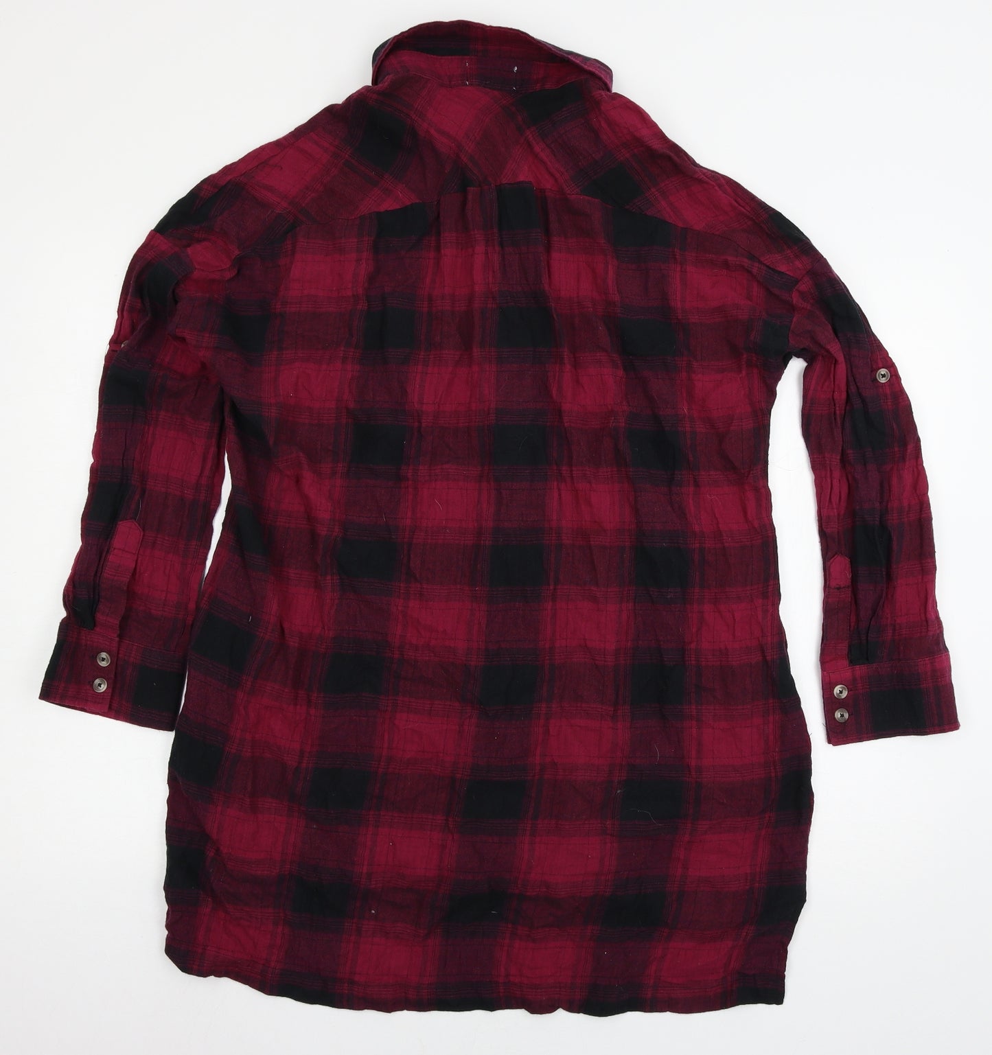 Apricot Womens Pink Plaid  Basic Button-Up Size L