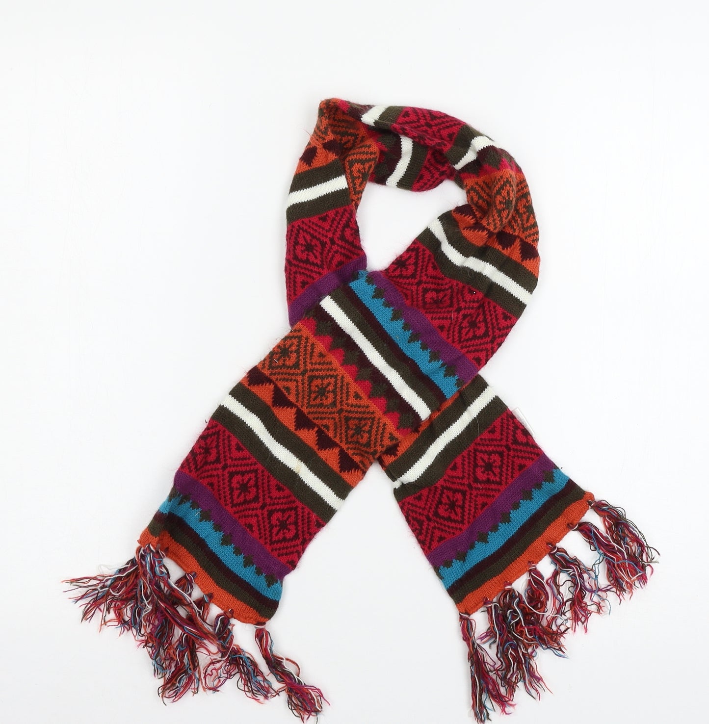 Matalan Girls Multicoloured Geometric Knit Rectangle Scarf Scarves & Wraps One Size