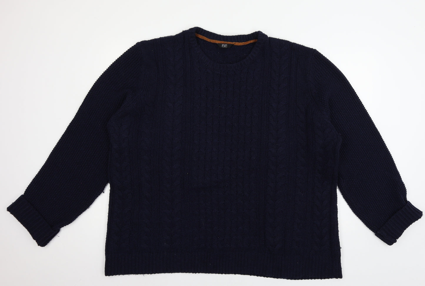 F&F Mens Blue  Knit Pullover Jumper Size 3XL