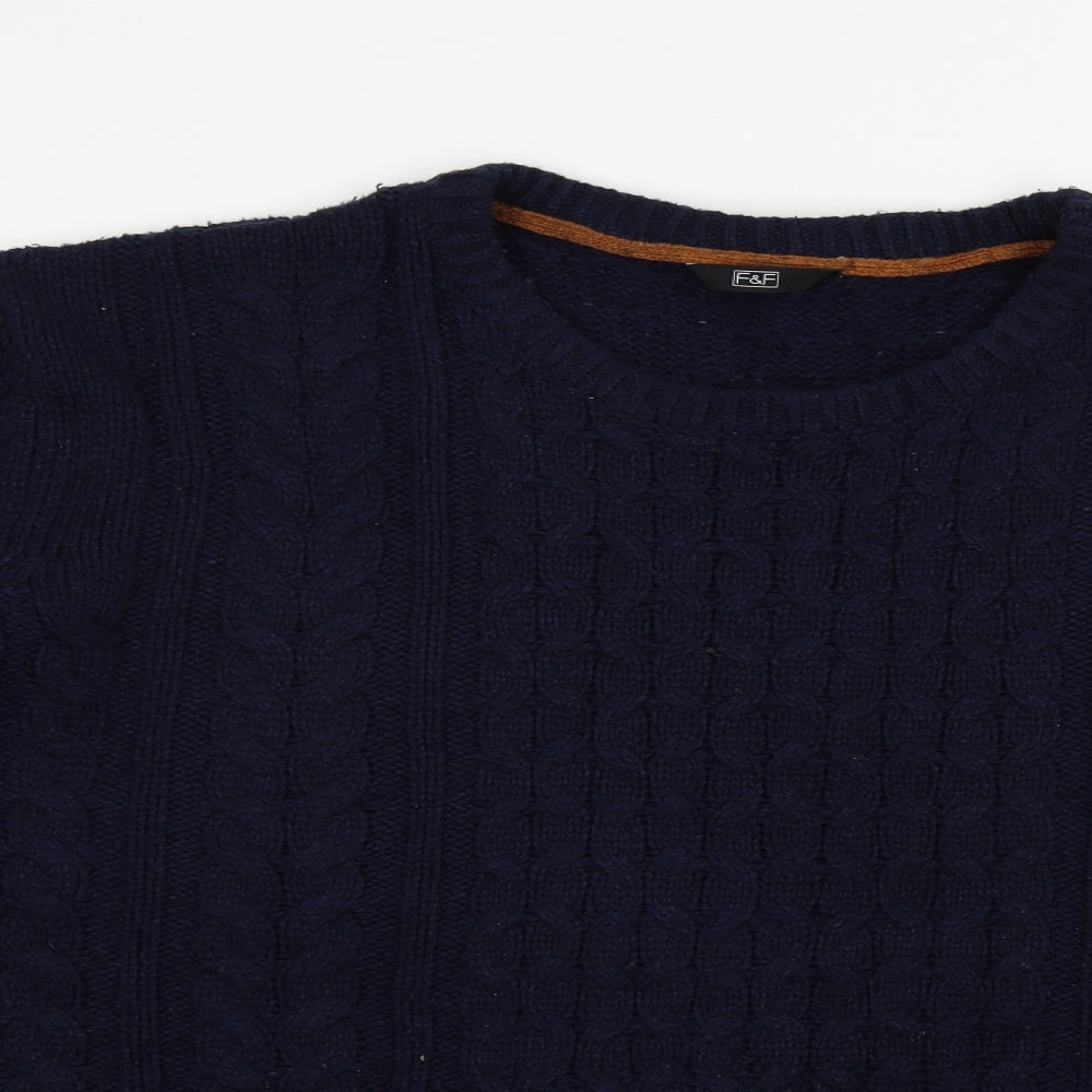 F&F Mens Blue  Knit Pullover Jumper Size 3XL