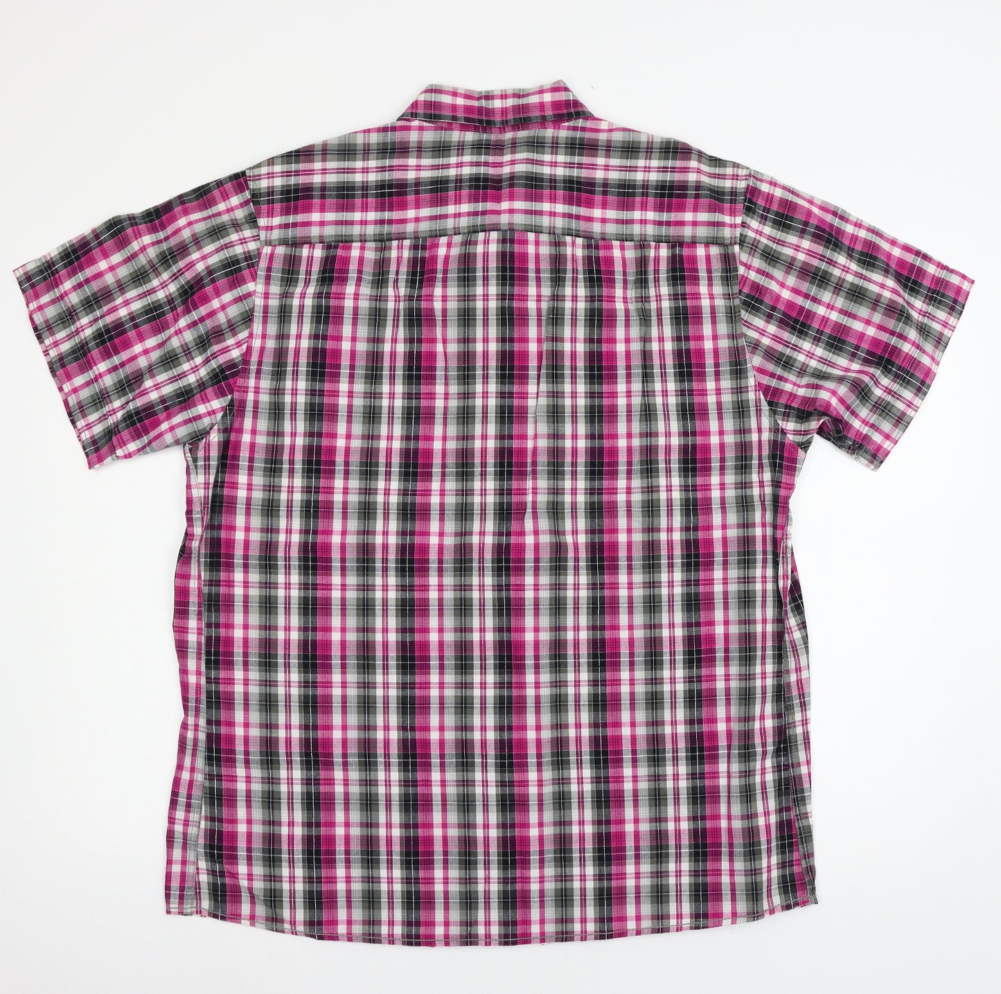 George Mens Pink Plaid   Button-Up Size XL