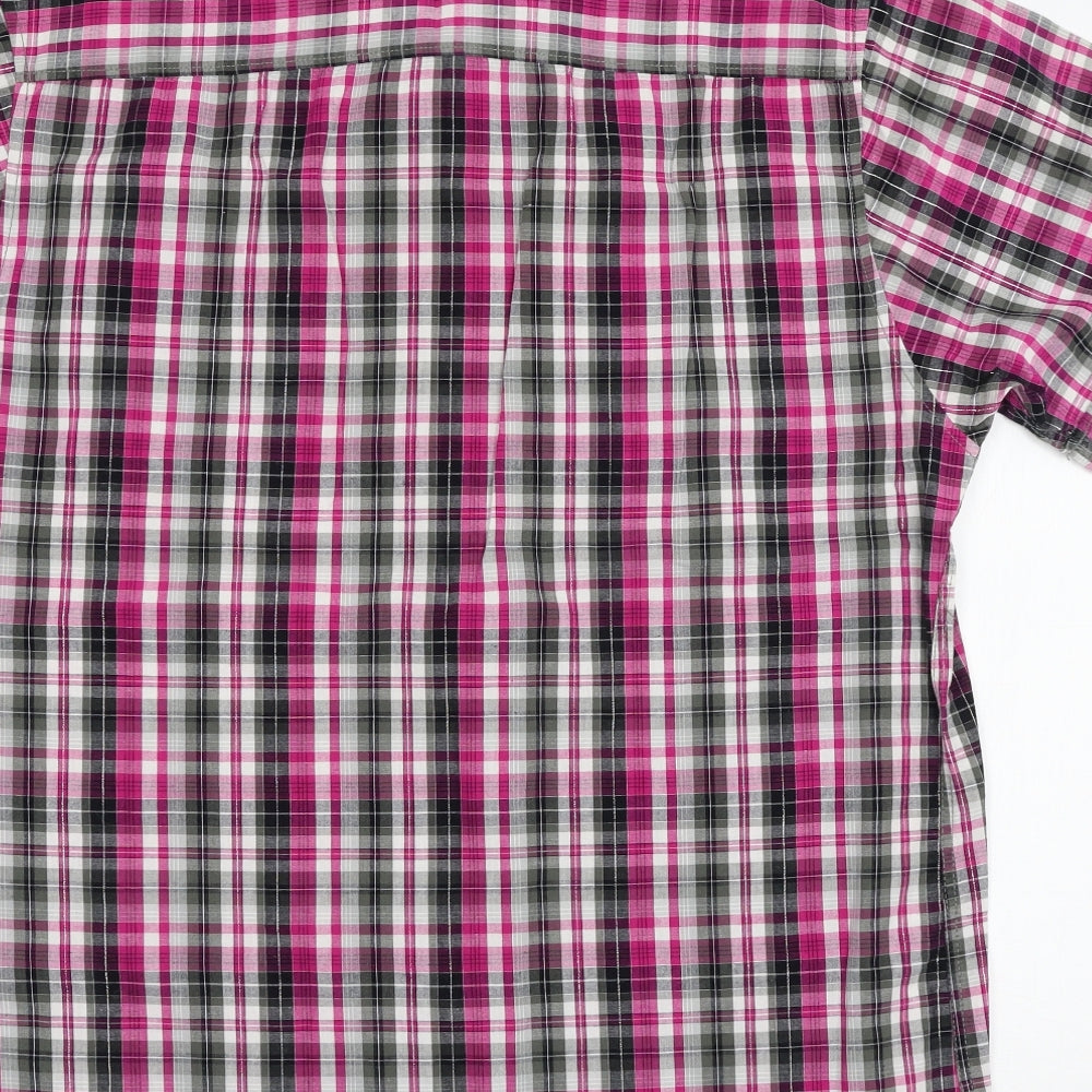 George Mens Pink Plaid   Button-Up Size XL