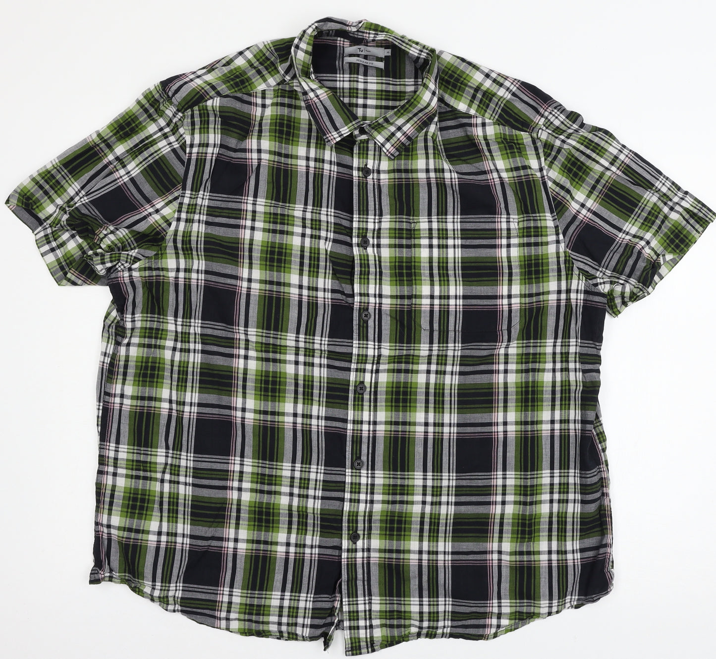 TU Mens Multicoloured Plaid   Button-Up Size XL