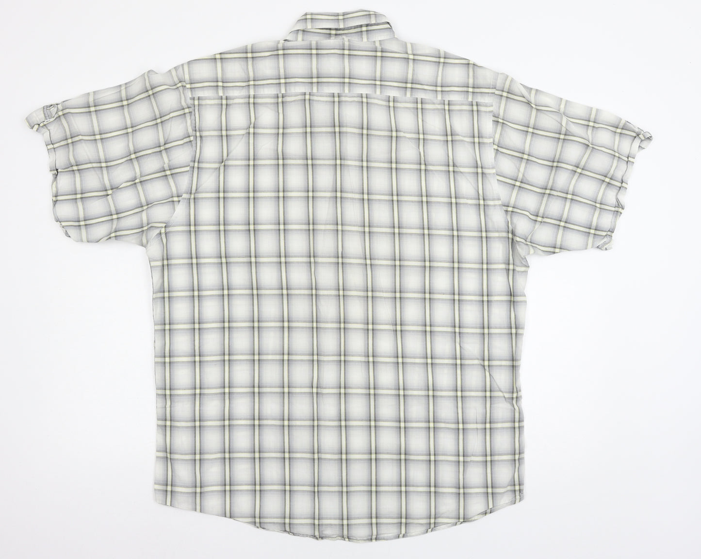 Voyager Mens Grey Check   Button-Up Size 2XL