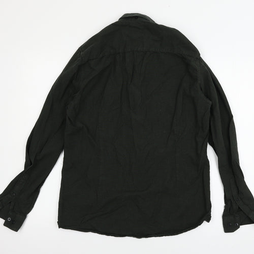 River Island Mens Green    Button-Up Size M