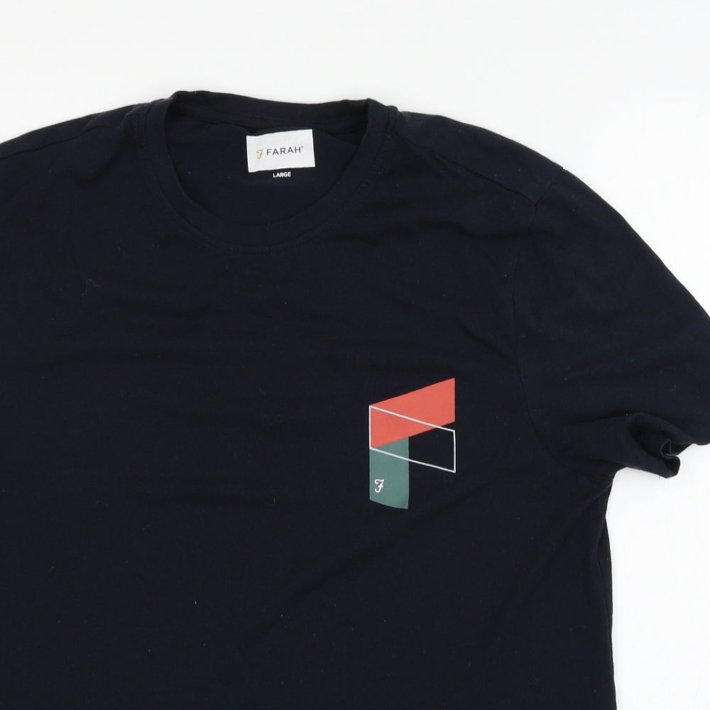 Farah Mens Blue  Jersey  T-Shirt Size L