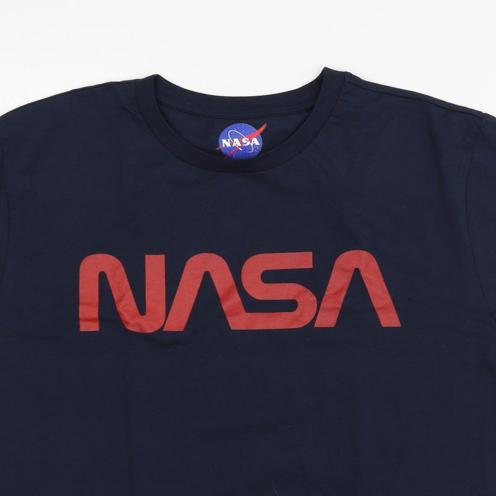 NASA Mens Blue  Jersey  T-Shirt Size L