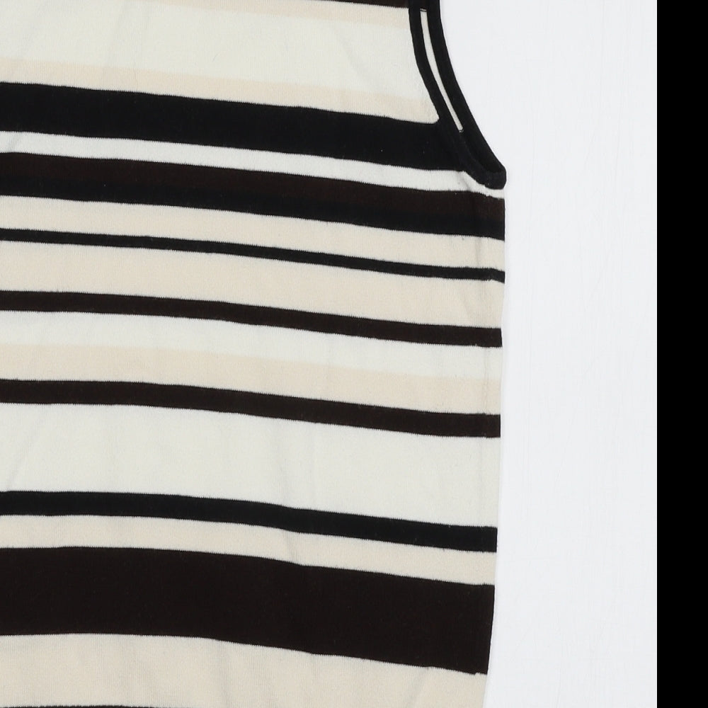 F&F Womens Beige Striped Knit Pullover Jumper Size 14
