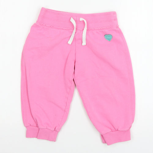 NEXT Girls Pink  Jersey Jogger Trousers Size 9 Months