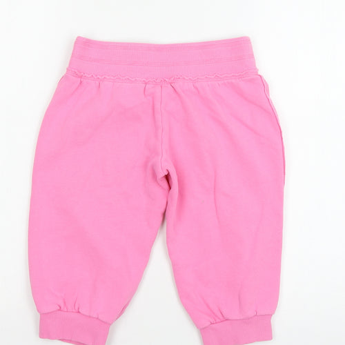 NEXT Girls Pink  Jersey Jogger Trousers Size 9 Months