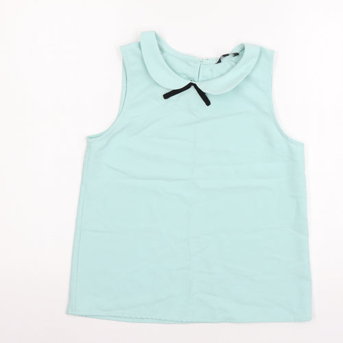 Candy Cou Girls Blue   Basic Blouse Size 12-13 Years