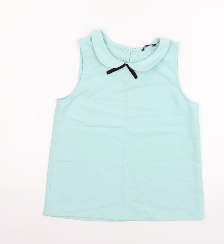 Candy Cou Girls Blue   Basic Blouse Size 12-13 Years