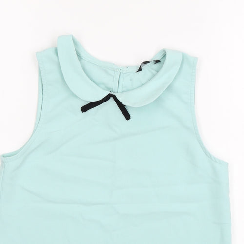Candy Cou Girls Blue   Basic Blouse Size 12-13 Years