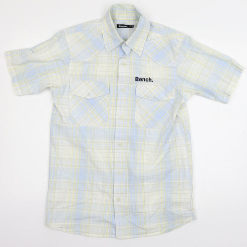 Bench Mens Blue Plaid   Button-Up Size S