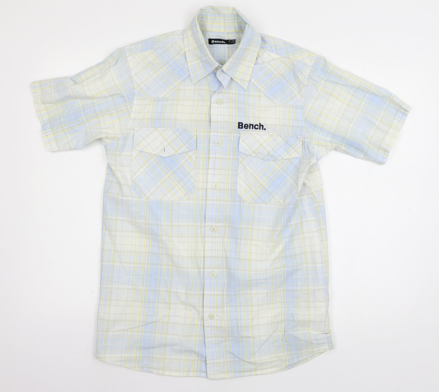 Bench Mens Blue Plaid   Button-Up Size S