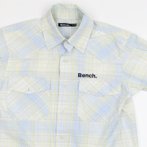 Bench Mens Blue Plaid   Button-Up Size S