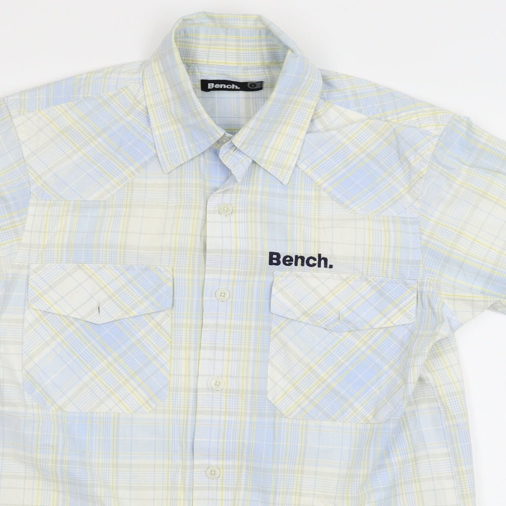 Bench Mens Blue Plaid   Button-Up Size S