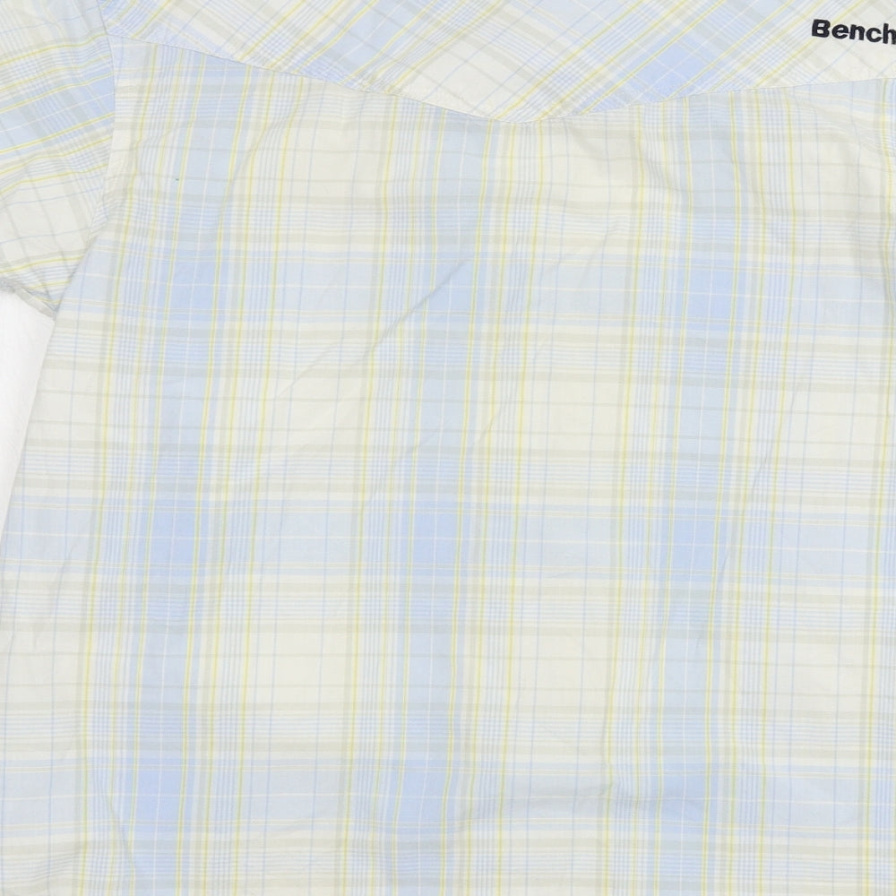 Bench Mens Blue Plaid   Button-Up Size S