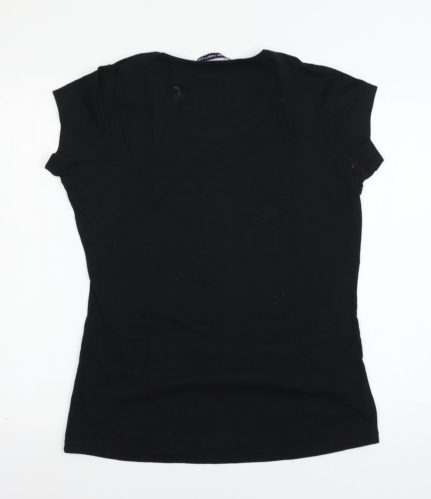 Store twe Womens Black  Jersey Basic T-Shirt Size 10  - Love heart